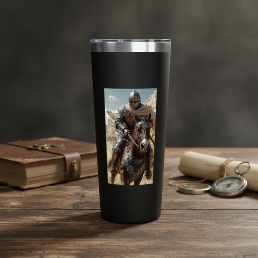 Knight Tumbler — Crusader Armor Horseback Photo Insulated 22oz