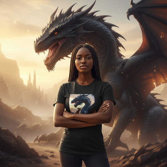 Black dragon Unisex Jersey Short Sleeve Tee - Black dragon t-shirt