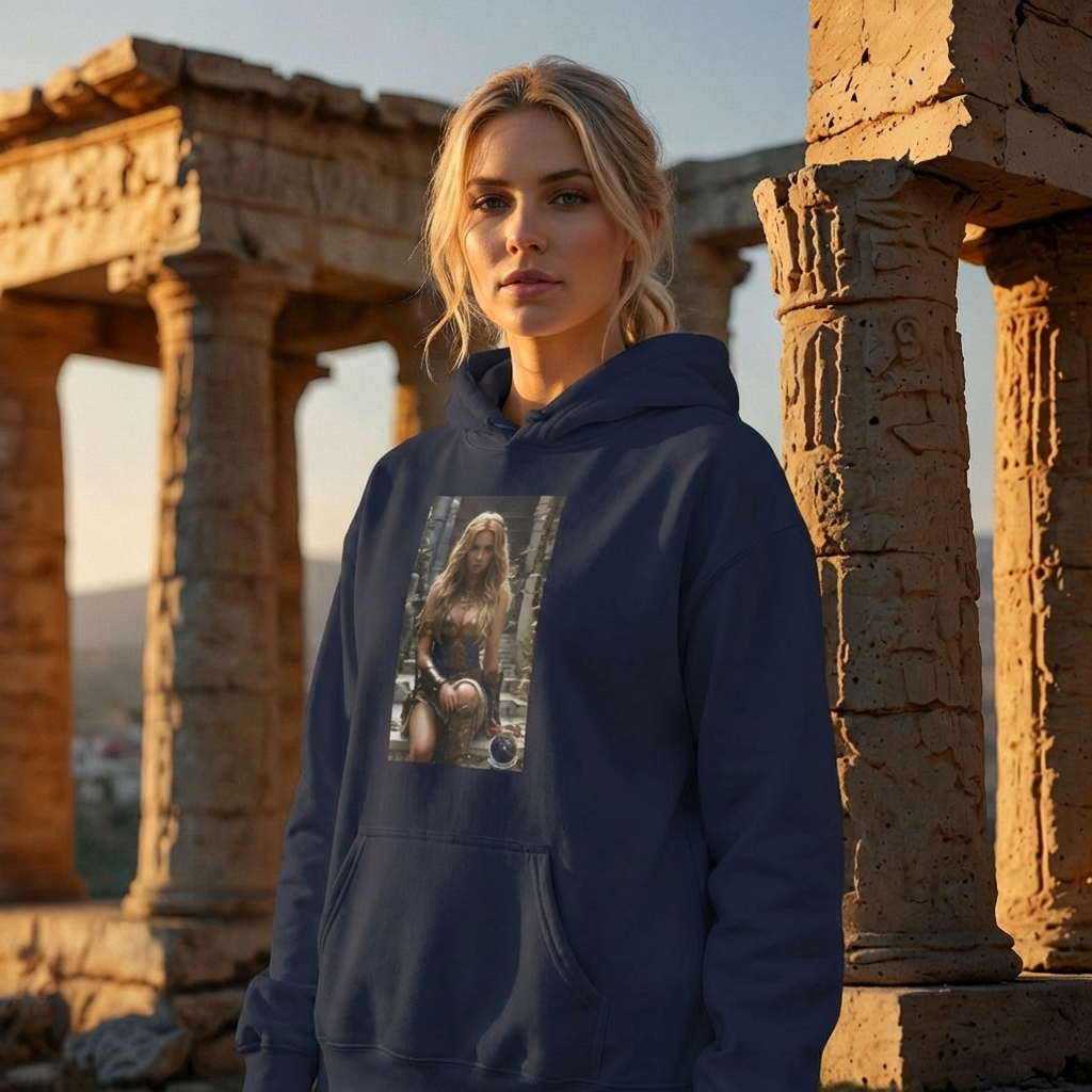 Sweat à capuche unisexe en mélange lourd AMAZON GODDESS BLUE 