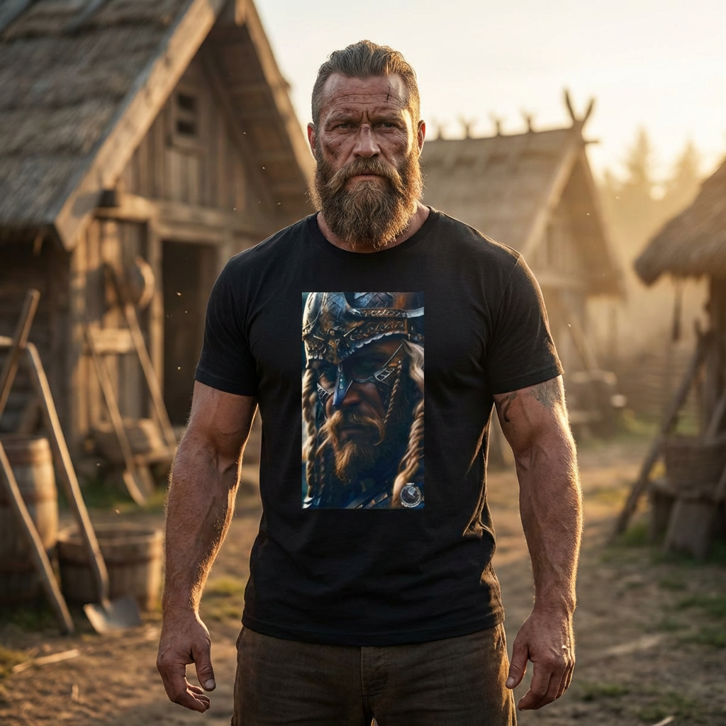 T-shirt à manches courtes unisexe VIKING CLOSEUP 