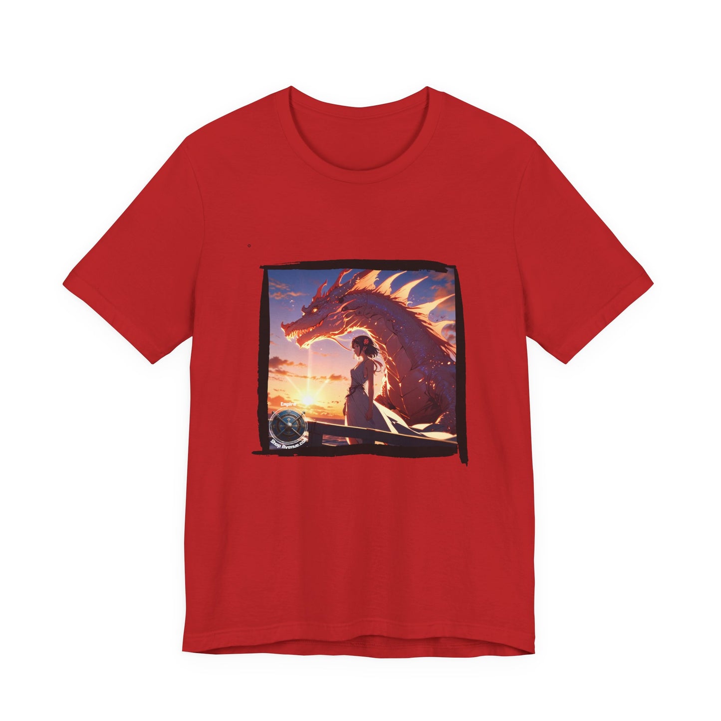 Pink Dragon Sunset T‑Shirt — Fantasy Silhouette Tee -  Pink dragon t-shirt