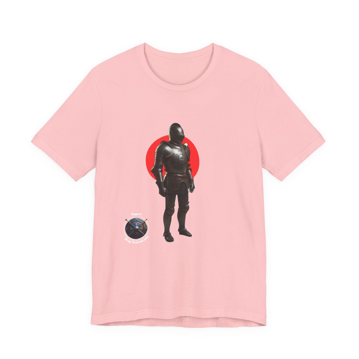 Knight Silhouette Tee with Red Sun & Orb Graphic- Knight t-shirt