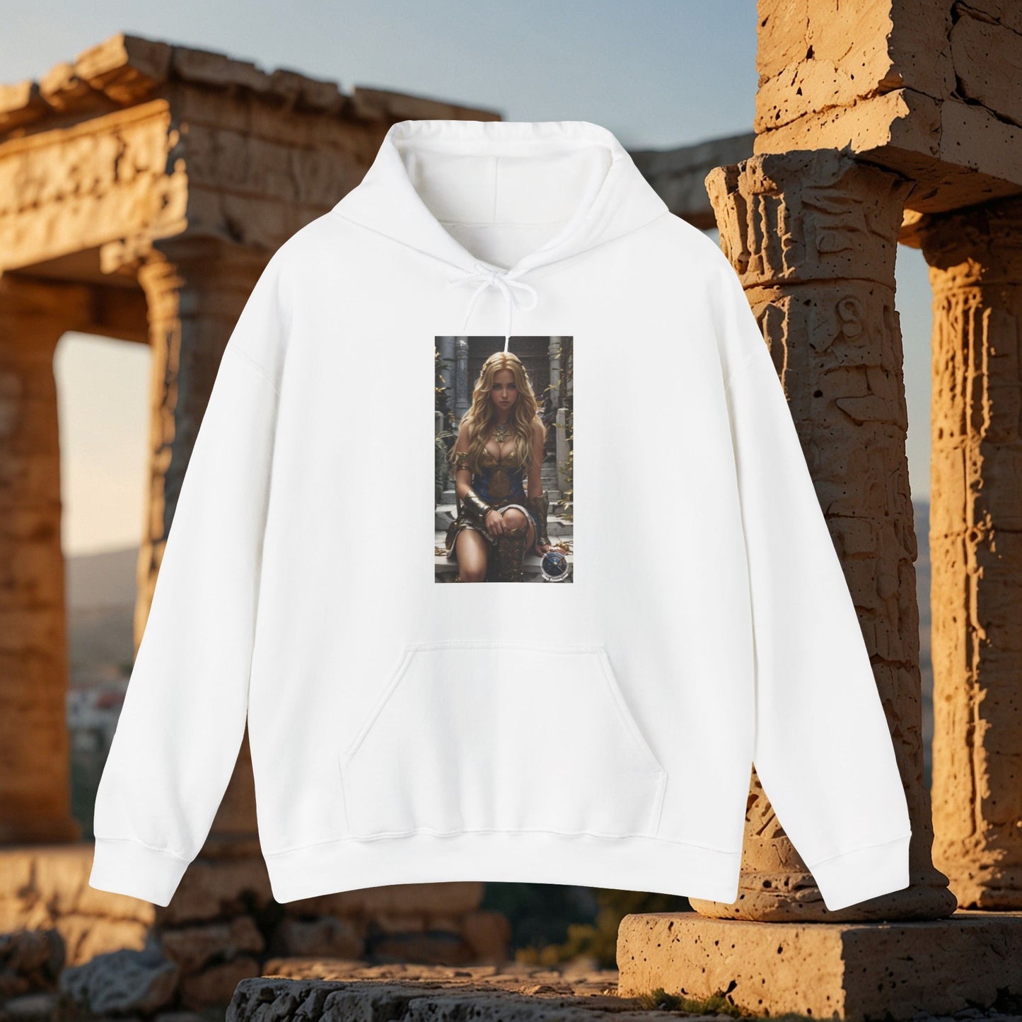 Sweat à capuche unisexe en mélange lourd AMAZON GODDESS BLUE 