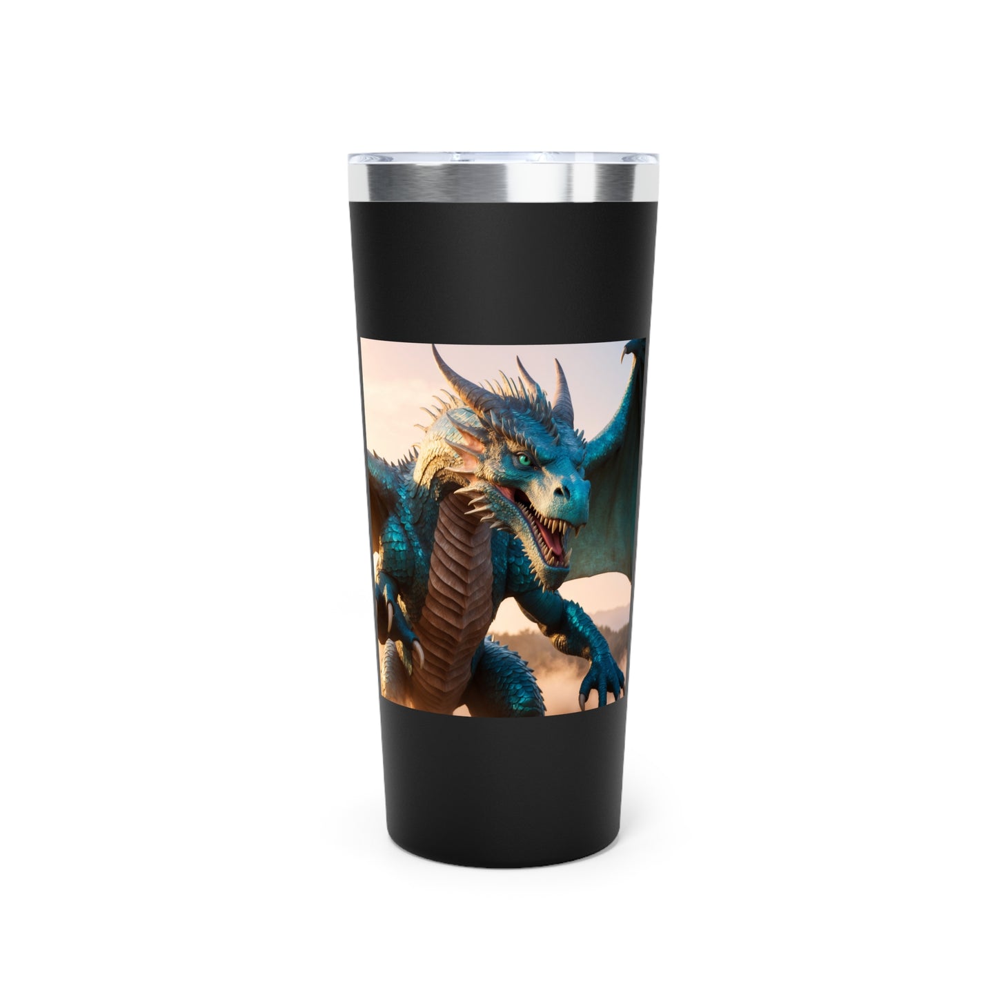 22oz Dragon Insulated Tumbler — Copper Vacuum Travel Mug with Fantasy Dragon Design