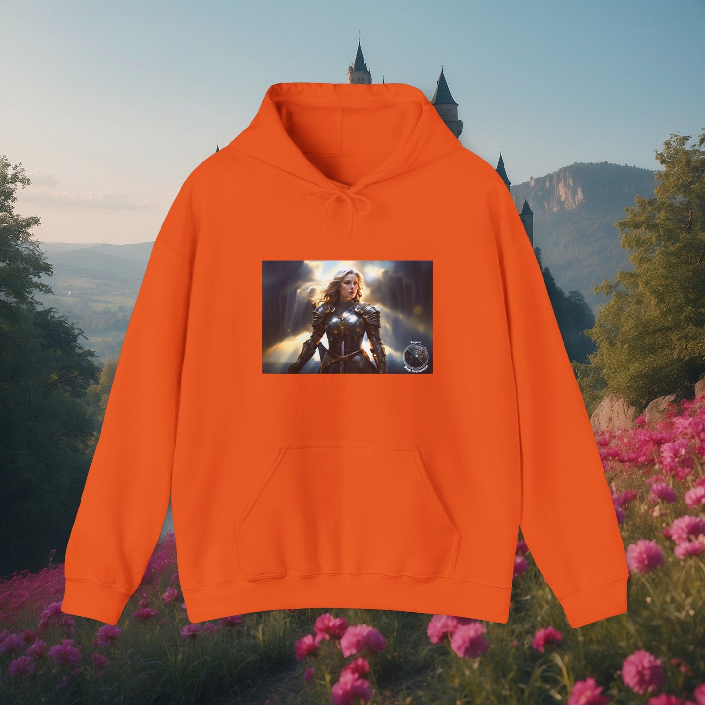 ARMORED FEMALE WARRIOR 2 Unisex Heavy Blend™ Hooded Sweatshirt