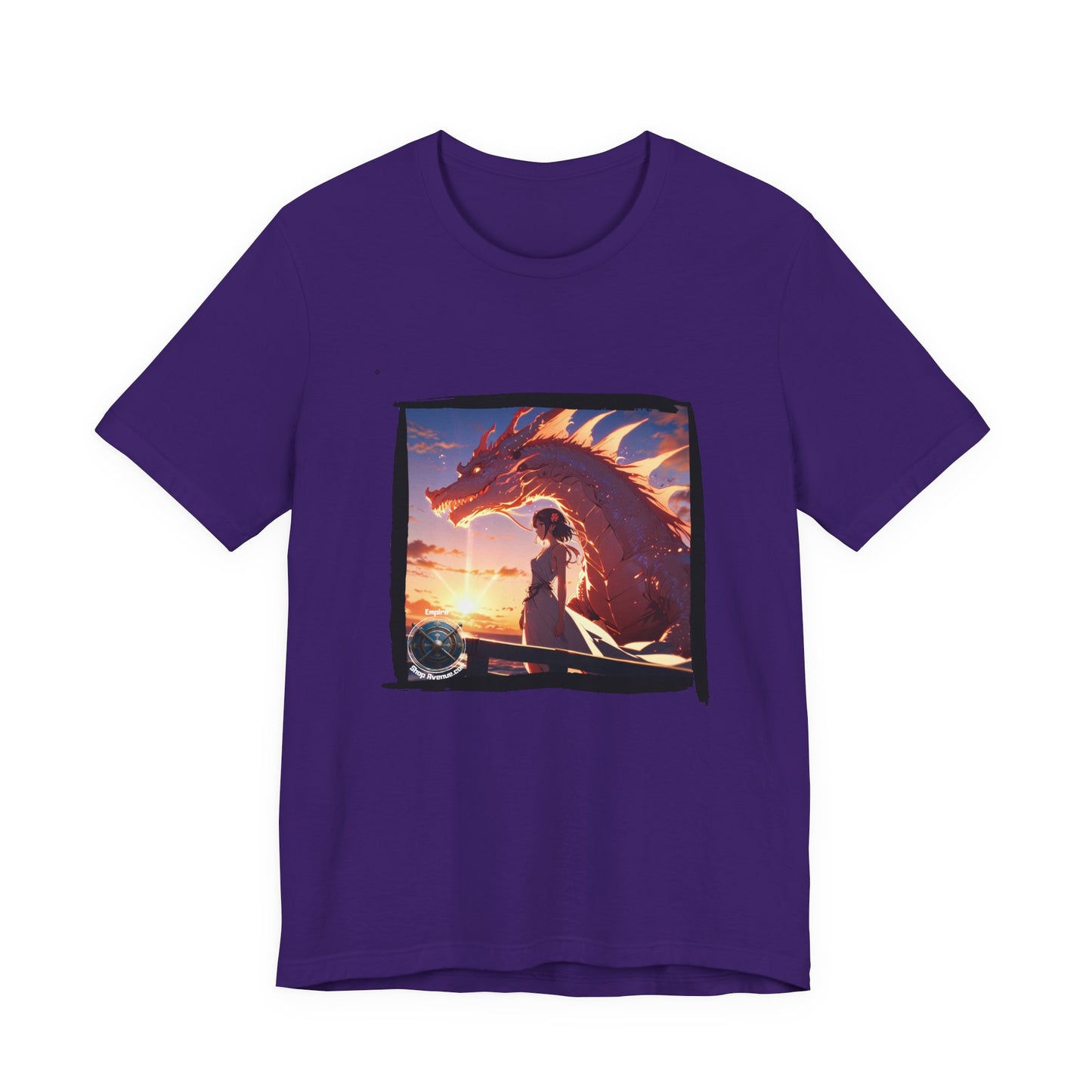 Pink Dragon Sunset T‑Shirt — Fantasy Silhouette Tee -  Pink dragon t-shirt