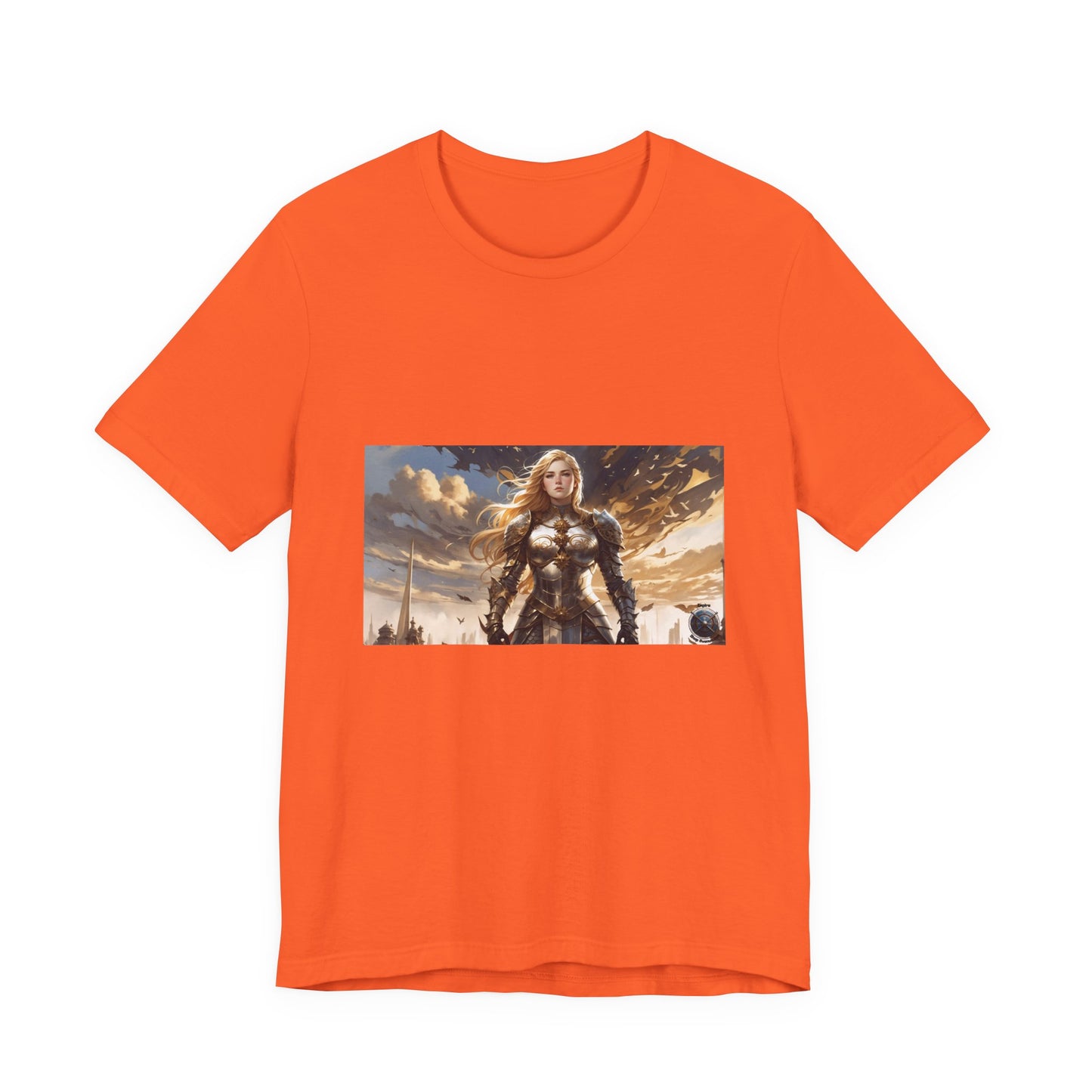 T-shirt unisexe à manches courtes en jersey, style guerrière Jeanne d'Arc blindée