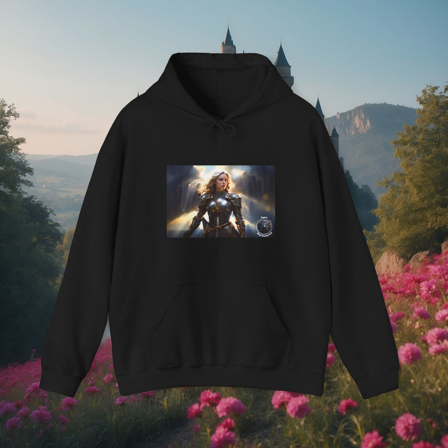 ARMORED FEMALE WARRIOR 2 Unisex Heavy Blend™ Hooded Sweatshirt