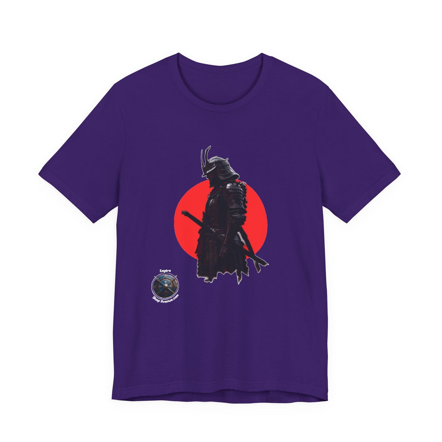 Samurai Silhouette T‑Shirt — Samurai Red Sun Japanese Warrior Graphic Tee