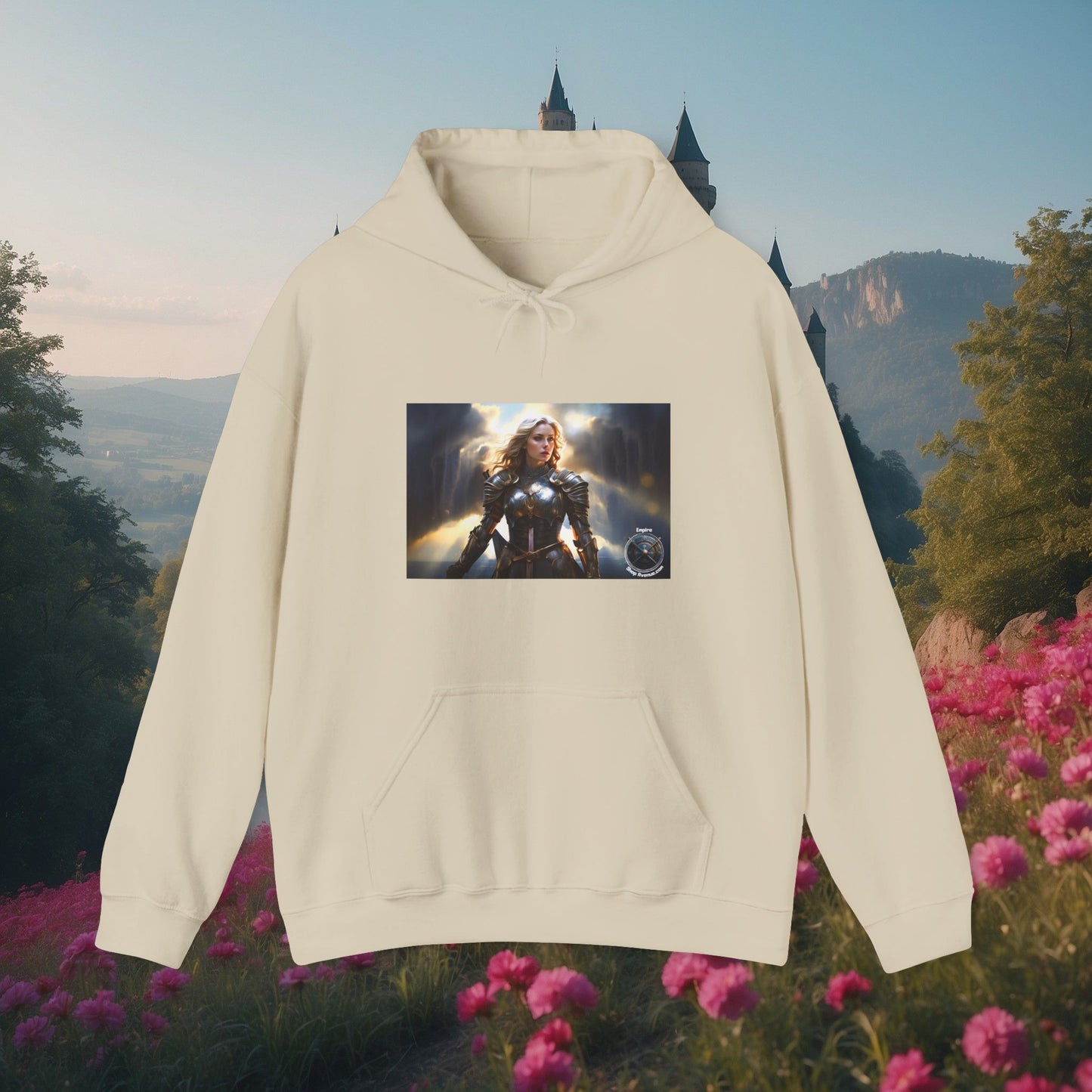 ARMORED FEMALE WARRIOR 2 Unisex Heavy Blend™ Hooded Sweatshirt