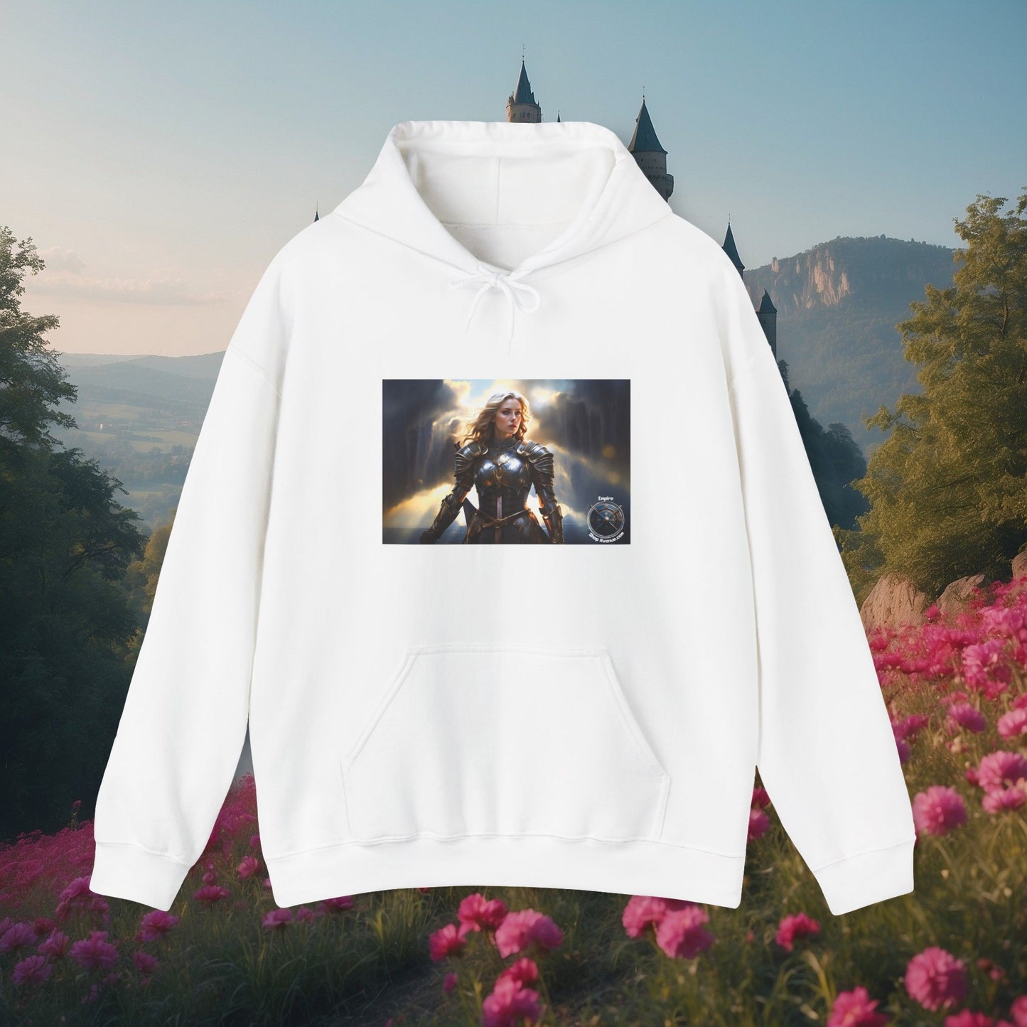 ARMORED FEMALE WARRIOR 2 Unisex Heavy Blend™ Hooded Sweatshirt