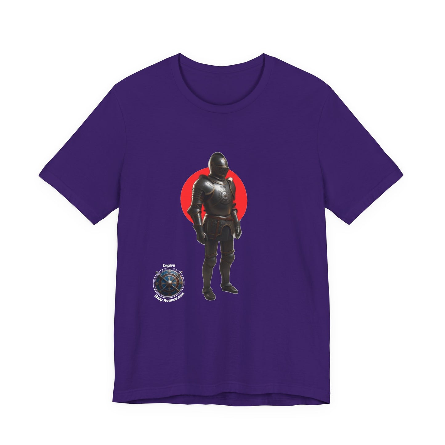 Knight Silhouette Tee with Red Sun & Orb Graphic- Knight t-shirt