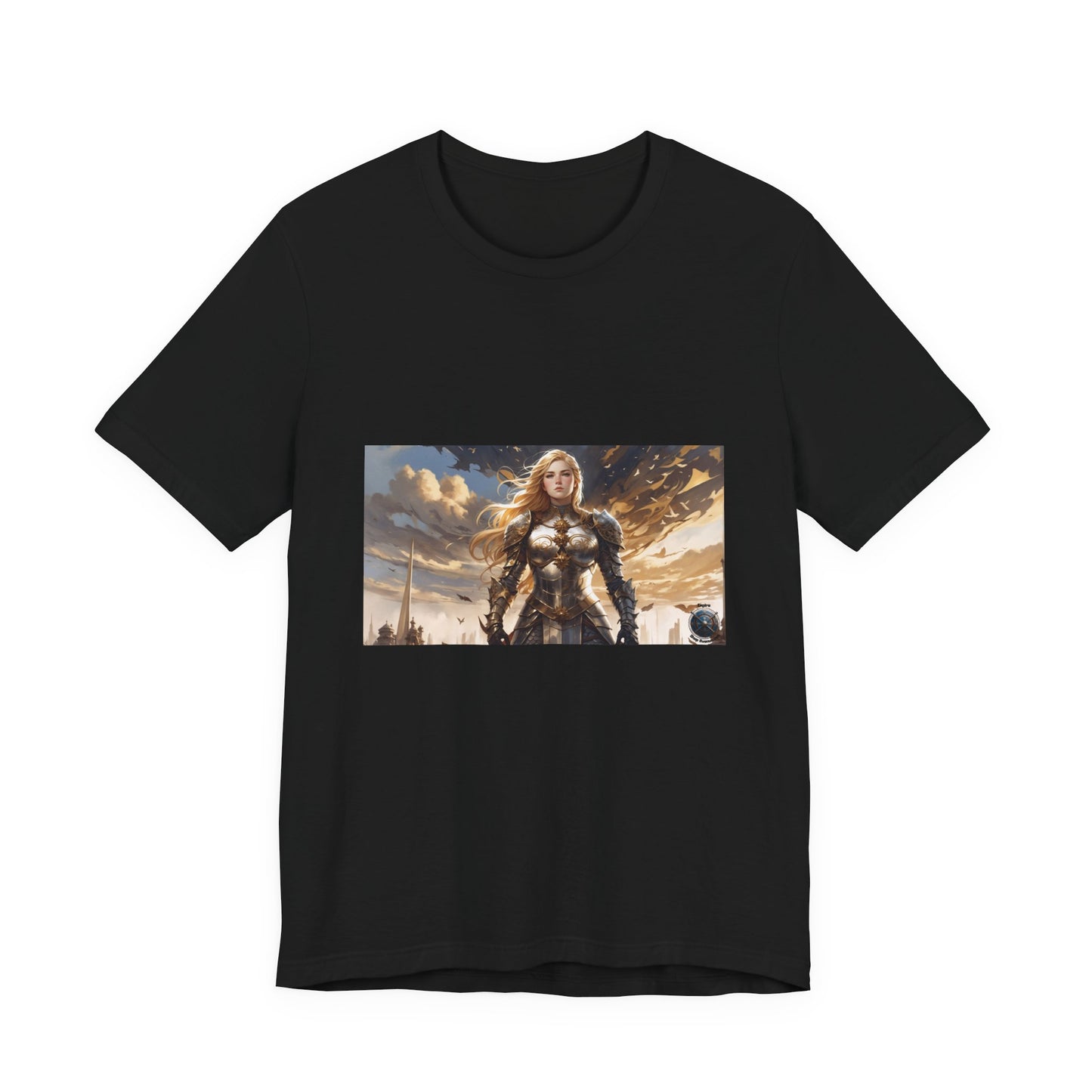 T-shirt unisexe à manches courtes en jersey, style guerrière Jeanne d'Arc blindée