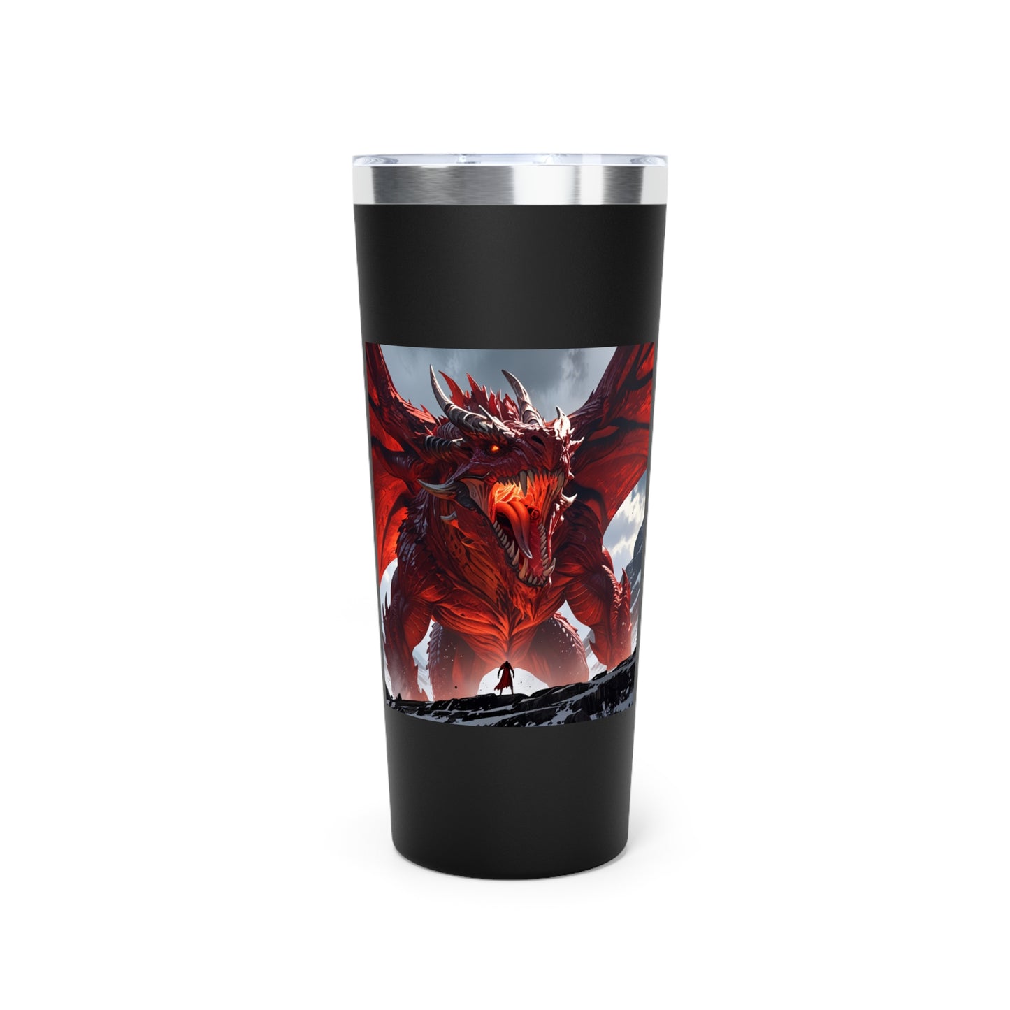 22oz Dragon Tumbler – Insulated Copper Vacuum Travel Cup with Fiery Dragon Artwork