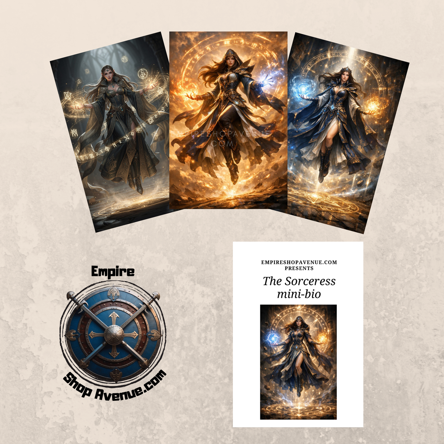 Pack d'affiches et mini-bio de la sorcière